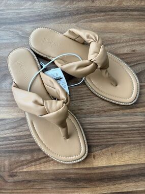 J. Crew Beige Knotted Thong Sandals